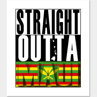 Straight Outta Maui Hawai'i Kanaka Maoli Flag by Hawaii Nei All Day Posters and Art